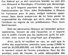 «Les affaires s’améliorent sous le régime de John Diefenbaker»