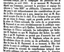 «Le Bloc populaire: affaire libérale»