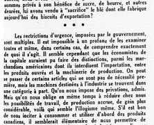 «Les austérités de MM. Howe et Abbott»
