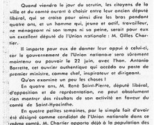 «Pourquoi il faut à notre comté un député de l’Union nationale»