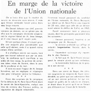 «En marge de la victoire de l’Union nationale»
