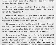 «Le gouvernement de la province et sa contribution à l’enseignement»