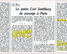 «Le poète Carl Sandburg de passage à Paris»