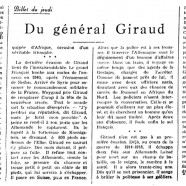«Du général Giraud»