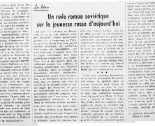 «Un rude roman soviétique sur la jeunesse russe d’aujourd’hui»