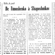 «De Timoshenko à Shaposhnikov»