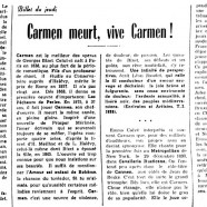 «Carmen meurt, vive Carmen!»