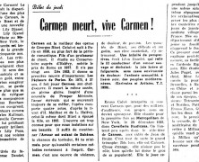 «Carmen meurt, vive Carmen!»