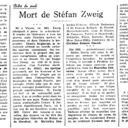 «Mort de Stéfan Zweig»