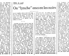 «On « lynche » encore les Noirs»