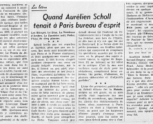 «Quand Aurélien Scholl tenait à Paris bureau d’esprit»