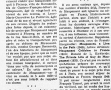 «Que saura-t-on bientôt de nouveau, sur Maupassant?»