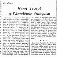 «Henri Troyat à l’Académie française»