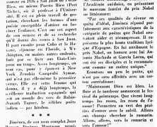 «Juan Ramon Jiménez, prix Nobel de littérature»