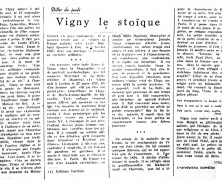 «Vigny le stoïque»