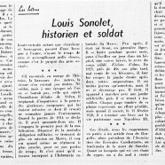 «Louis Sonolet, historien et soldat»