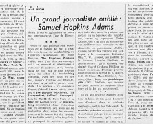 «Un grand journaliste oublié : Samuel Hopkins Adams»