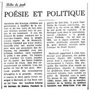 «Poésie et politique»