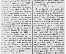 «Au temps de saint Hyacinthe, il y a plus de sept cents ans»