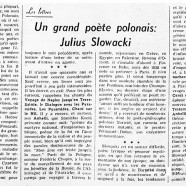 «Un grand poète polonais : Julius Slowacki»