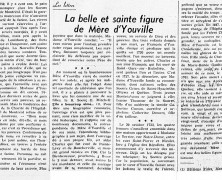 «La belle et sainte figure de Mère d’Youville»