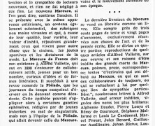 «La réapparition du Mercure de France»