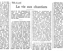 «La vie aux chantiers»