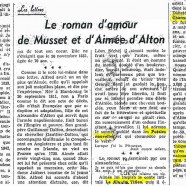 «Le roman d’amour de Musset et d’Aimée d’Alton»