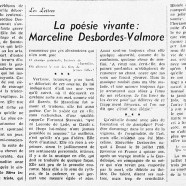 «La poésie vivante : Marceline Desbordes-Valmore»