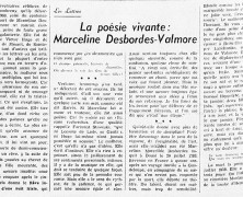 «La poésie vivante : Marceline Desbordes-Valmore»