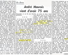 «André Maurois vient d’avoir 75 ans»