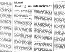 «Hertzog, un intransigeant»