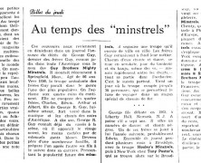 «Au temps des « minstrels »»