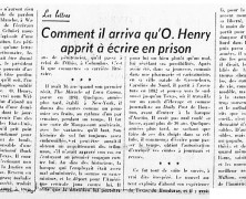 «Comment il arriva qu’O. Henry apprit à écrire en prison»