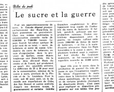 «Le sucre et la guerre»