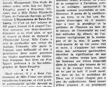 «Mlle Helen Elizabeth Crane et l’humanisme de Saint-Exupéry»