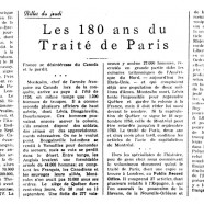 «Les 180 ans du Traité de Paris»