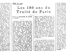 «Les 180 ans du Traité de Paris»