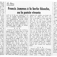 «Francis Jammes à la barbe blanche, ou la poésie vivante»