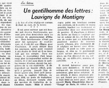 «Un gentilhomme des lettres : Louvigny de Montigny»