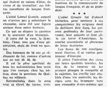 «L’action vivifiante de l’abbé Groulx«