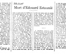 «Mort d’Édouard Estaunié»