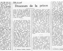 «Douceurs de la prison»