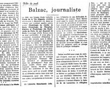 «Balzac, journaliste»