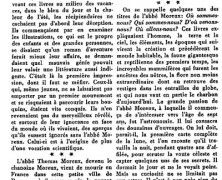 «Un grand savant d’aujourd’hui : le chanoine Thomas Moreux»