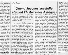 «Quand Jacques Soustelle étudiait l’histoire des Aztèques»