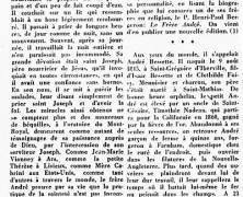 «Un saint homme : le frère André»