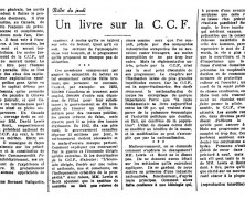 «Un livre sur la C.C.F.»