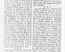 «De Séraphin Marion, historien de nos lettres»