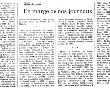 «En marge de nos journaux»